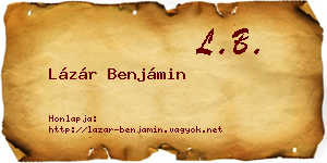 Lázár Benjámin névjegykártya