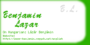 benjamin lazar business card