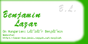 benjamin lazar business card